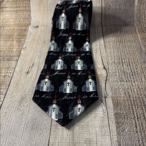 NABOTH Black‎ Church Design Men's Tie Hand made